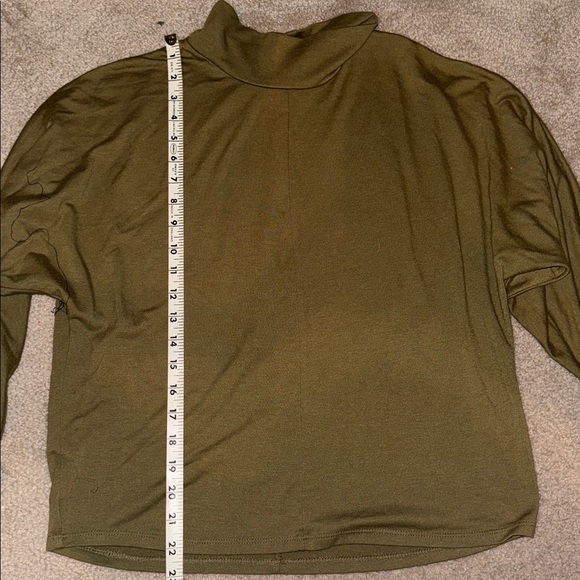Olive mock neck relaxed fit top - Picture 3 of 3